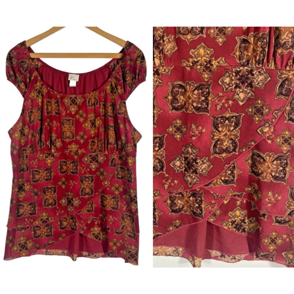 Venezia Lane Bryant Top 14/16 Y2K Coquette Babydoll Layered Mesh Fairy Grunge XL